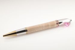 Curly Maple Diva Pen with Pink Crystal - #799