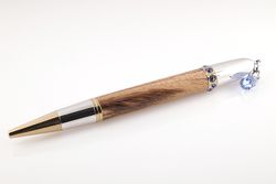Zebrawood Diva Pen with Purple Crystal - Custom Order