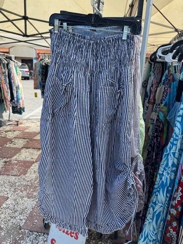 Black Striped Balloon Pants