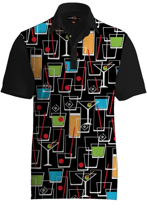 Loudmouth Golf Clothing Fancy Happy Hour Men's Golf Shirt by Loudmouth Golf
