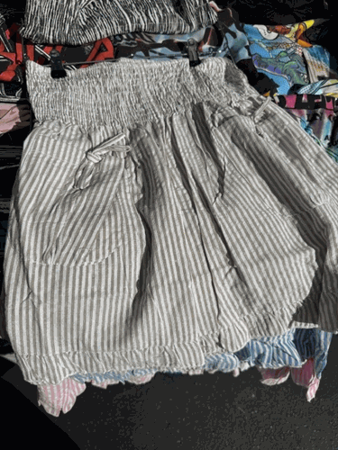 Gray Striped Shorts