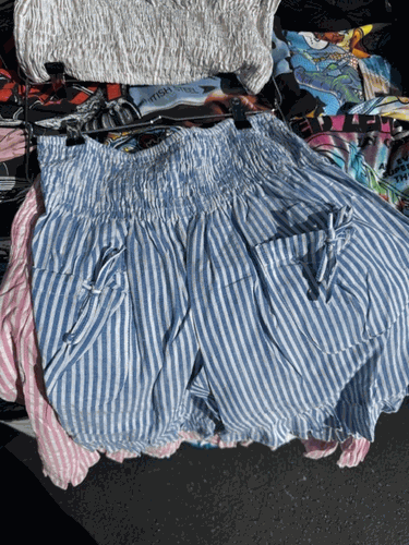 Blue Striped Shorts