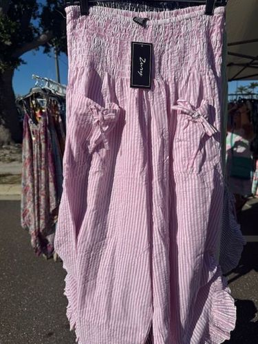 Pink Striped Capri Pants