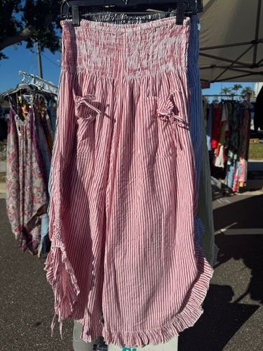 Red Striped Balloon Pants