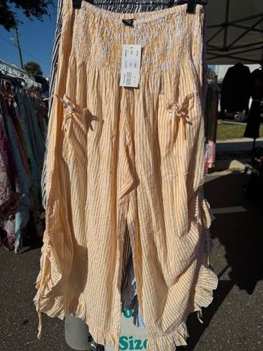 Yellow Striped Balloon Pants