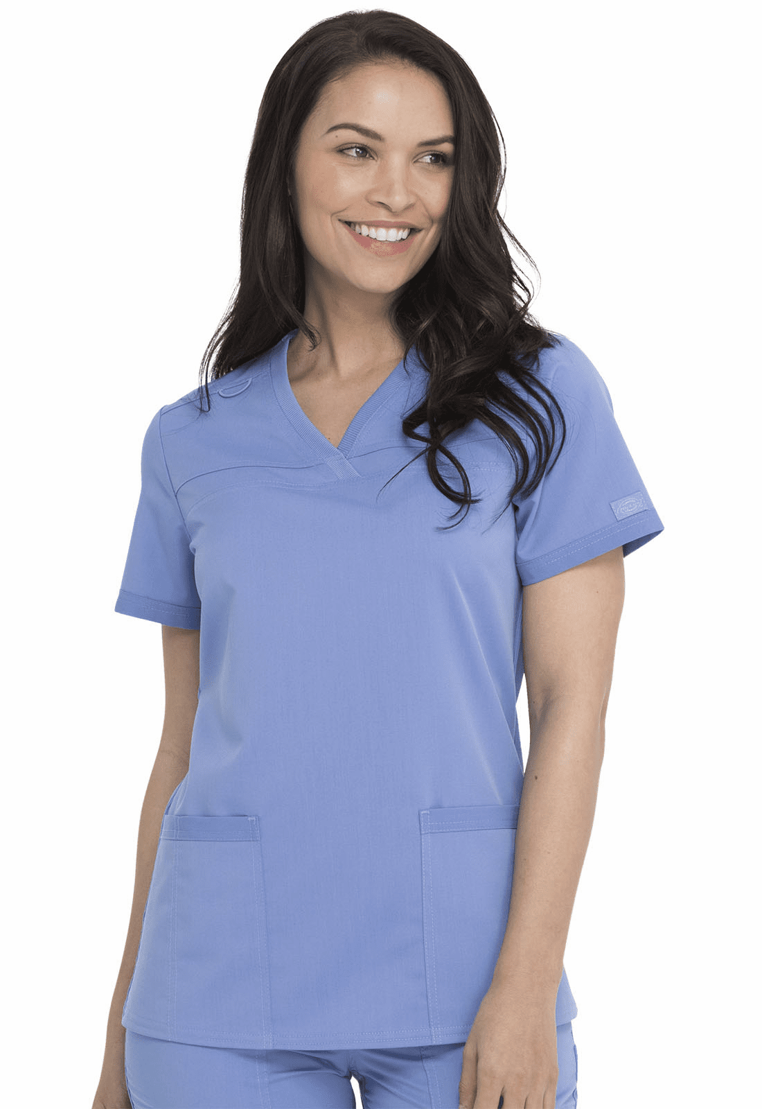 Dickies Balance V-Neck Top With Rib Knit Panels dk870