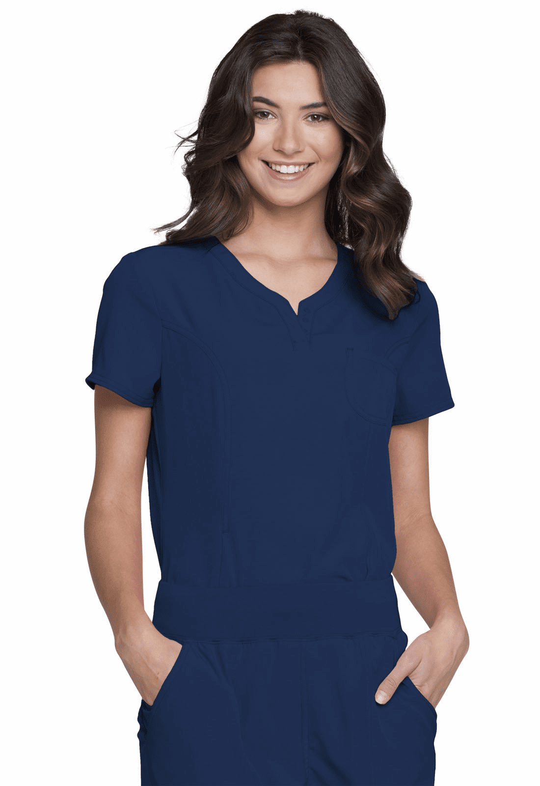 Heartsoul tuckable single pocket scrub top hs710