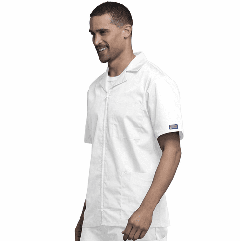 Mens Zip Front Dental short sleeve Pharmacy Tech Jacket (MedMan)