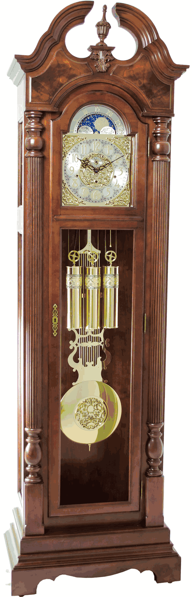 Blakely Grandfather Clock by Hermle Clocks Cherry MechanicalKey