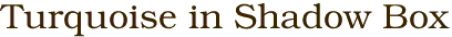 Turquoise in Shadow Box
