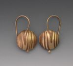 Woodgrain lentil earrings