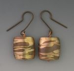 Woodgrain pillow earrings