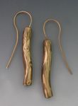 Woodgrain tube earrings