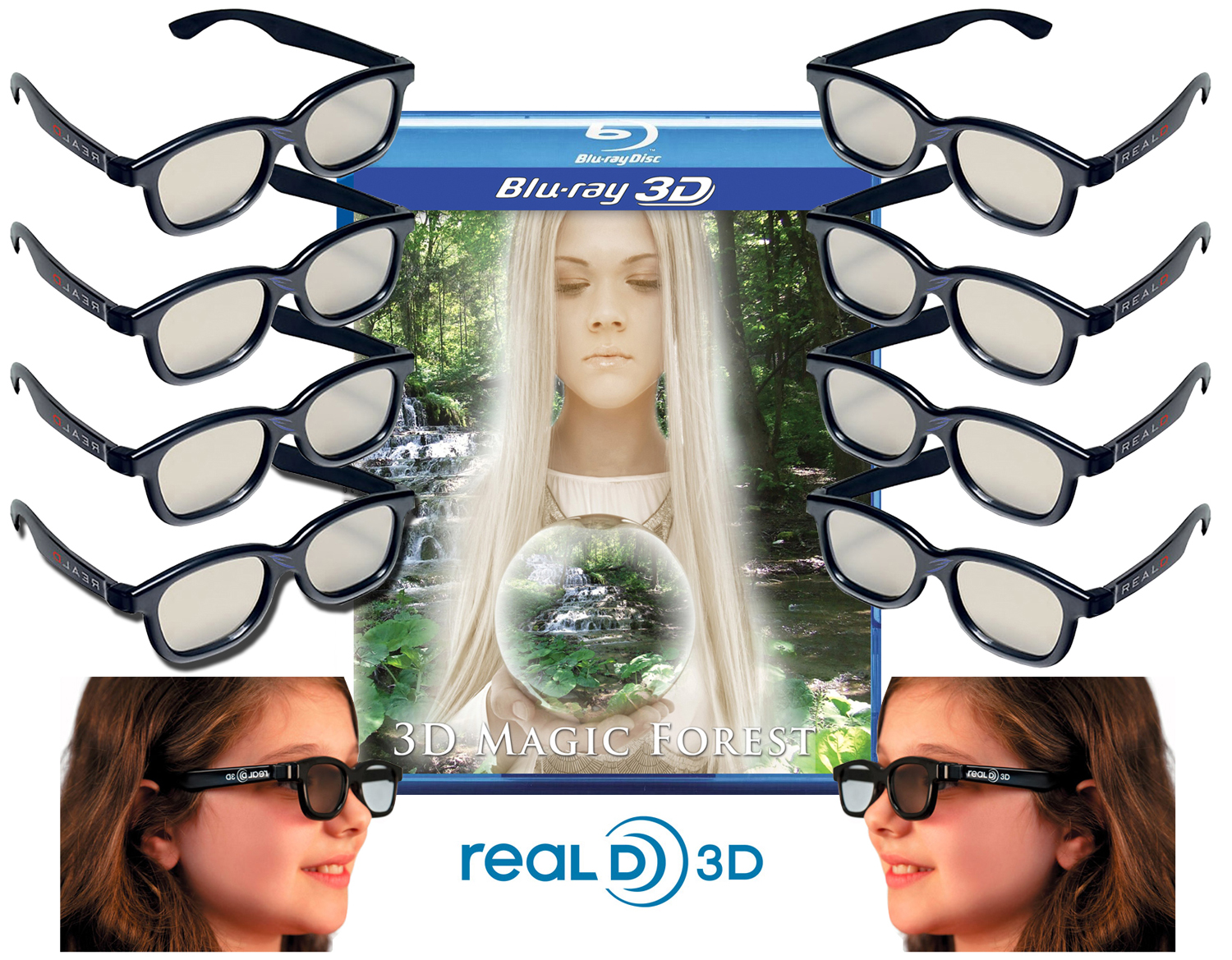 10 Panasonic Passive 3D Glasses Adults and Kids Family Pack