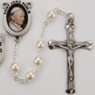 6mm White Pearl Bead Saint John Paul II Rosary