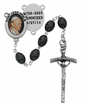 8mm Black Wood Bead Saint John Paul II Rosary