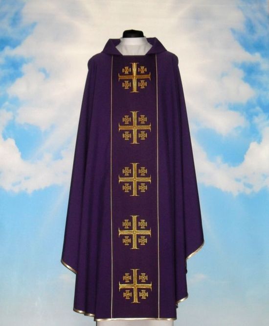 Set Of Three Chasubles, JERUSALEM CROSS