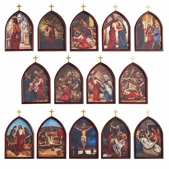 Stations of The Cross Wood Plaque Set