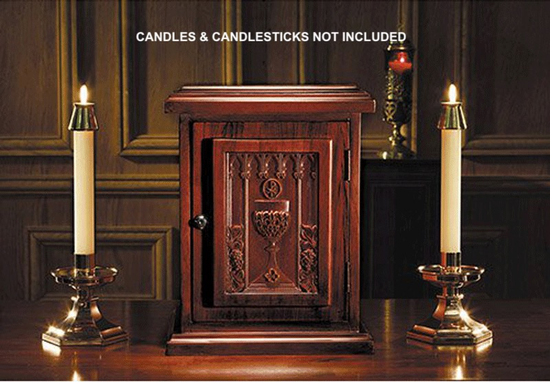 Chalice/Host/Grape Tabernacle WALNUT STAIN
