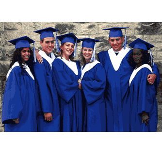 slim fit dress slacks Matte Light Blue Cap, Gown and Tassel for Graduation