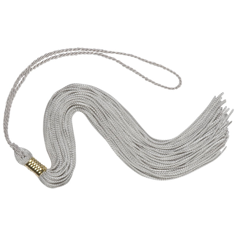 Silver graduation tassel