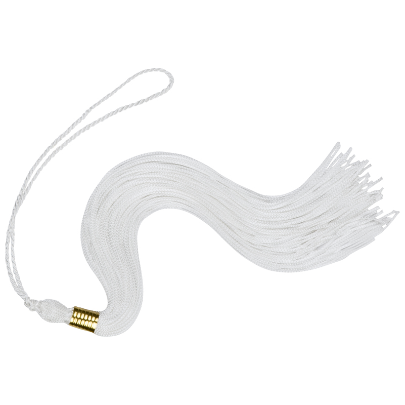 White graduation tassel