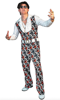 Cube Print Jumpsuit<br>Black and White<br> Asst Sizes<br> 60M18