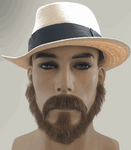 Fake Beard Set<br> Thin Beard Set <br> Human Hair / Glue On<br> Asst Colors <br>BMG228