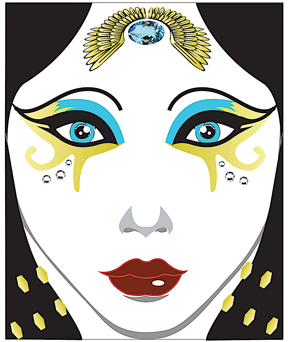 Body Art Stickers Egyptian Facial Decal BODY ART STICKERSFACIAL DECALS