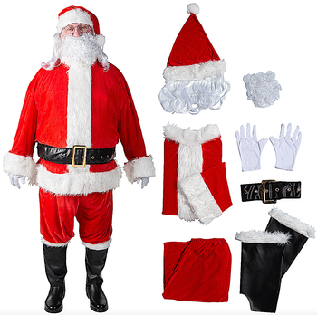 Santa Costume Set<br> Complete Set, Velour<br>Plus Sized<br> CRM26