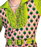 Feather Print Pantsuit<br> Pink and Green<br> Asst Sizes<br> 60M15