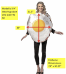 Food Costume<br> Fried Egg Costume<br> Photo Realistic<br> CFD291