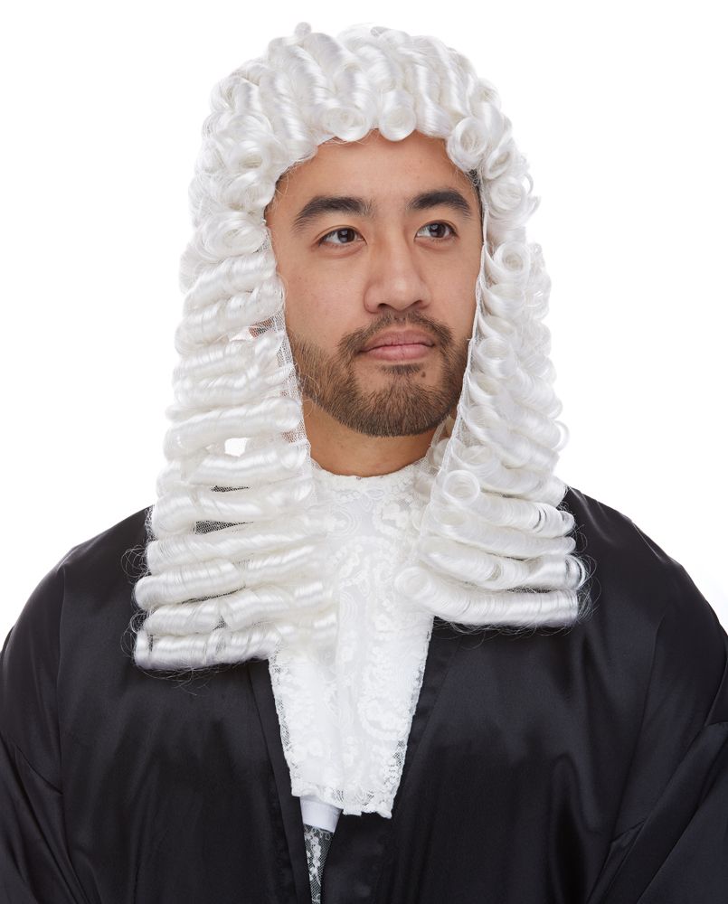 Mens Costume Wig - Judge or Powdered Wig - THEATRICAL WIGS MEN'S COSTUME  WIGS Historical and Period Wigs
