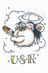 Fake Military Tattoos <br>Navy Ape <br>USN<br> TAT83