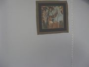 "Buck In The Woods Looking Towards The Right",12" x 12",Black Border