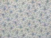 Cheater Quilt Top Fabric By The Yard,N106,45"wide,"Blue Flowers Against Cream"
