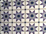 Cheater Quilt Top Material By The Yard,90"wide,"Starlast Navy/Burgundy"