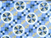 Dresden Patch Blue Cheater Quilt Fabric 3 yards 90"wide 