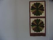 "Dresden Plate Green & Burgundy",25" x 12",Cotton Blend Material