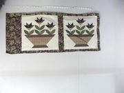 "Flower Basket-Burgundy", 36 1/2" x 16", 6" Left Side Border