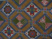 "Flower Blue", 90" x 108", Cotton Blend Material