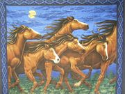 Horse Panel Fabric Wallhanging,H9,"Thunder Ridge Wallhanging"