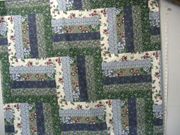 "Log Cabin Navy", 90" x 108", Cotton Blend Material