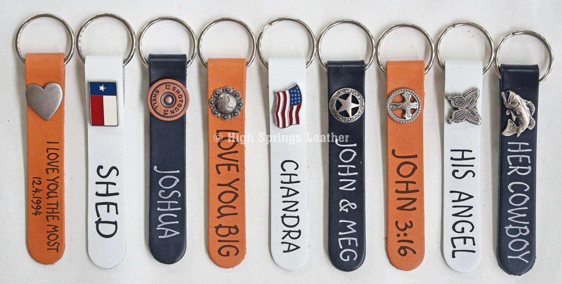 Custom Leather Keyrings High Springs Leather