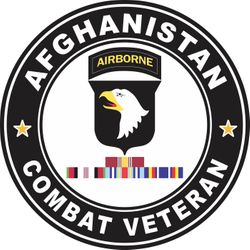 101st Airborne Division Afghanistan with GWOT Ribbons Combat Veteran Decal