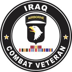 101st Airborne Division Iraq with GWOT Ribbons Combat Veteran Decal