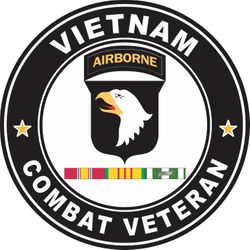 101st Airborne Division Vietnam Service Combat Veteran Decal