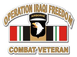 101st Airborne Iraq Combat Veteran 11.75" Die-Cut Vinyl Decal Sticker