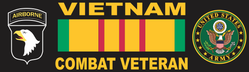 101st Airborne Vietnam Combat Veteran with Ribbon Decal