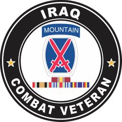 10th Mountain Division Iraq with GWOT Ribbons Combat Veteran Decal